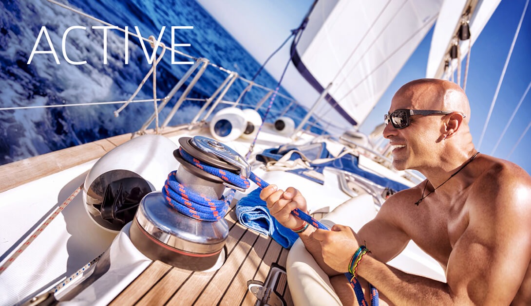 Fit and healthy yachtsman and advocate of Norway Omega on a boat